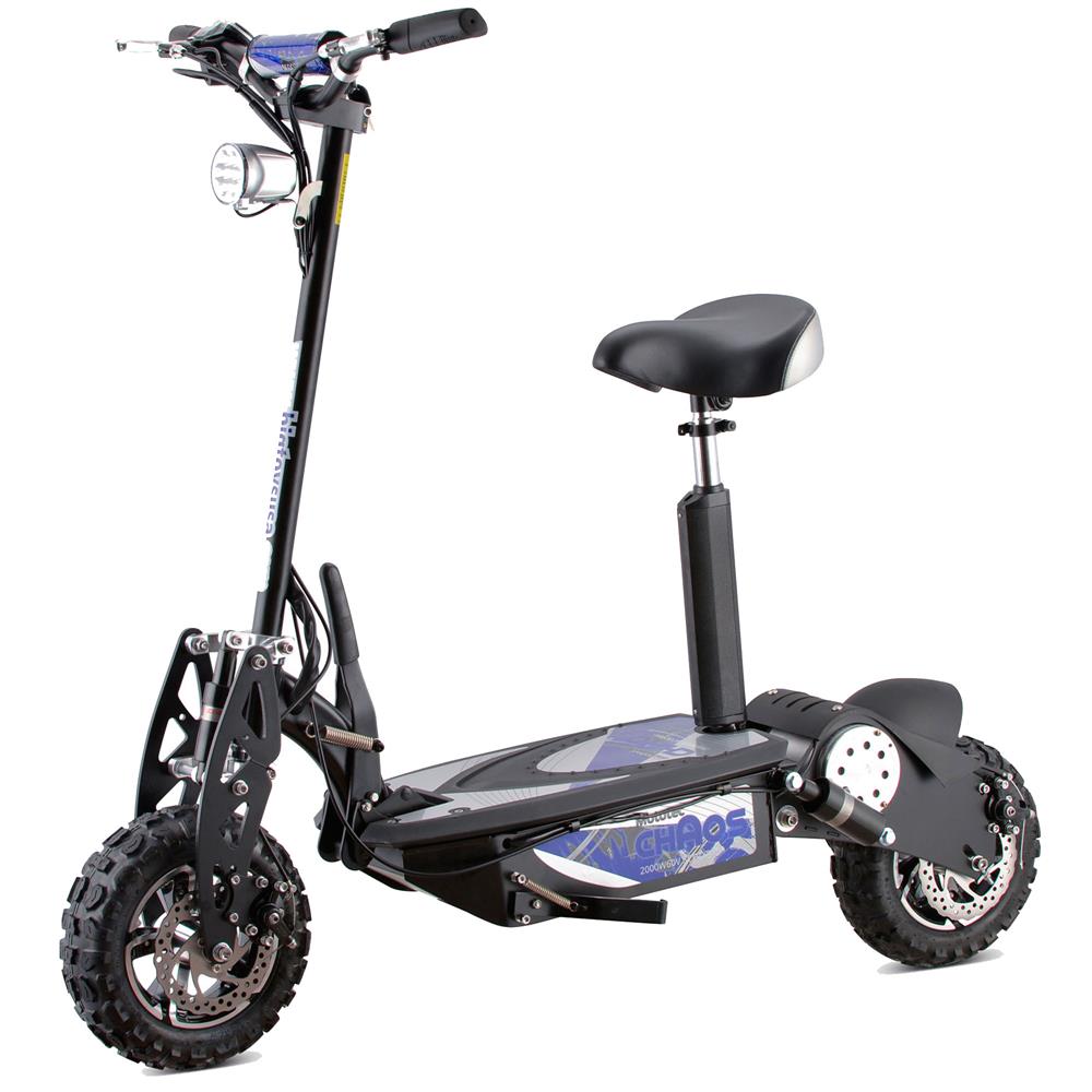 MotoTec Chaos 2000w 60v 15ah Lithium 32 MPH Electric Scooter Folding Frame Seat Included