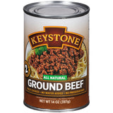 Keystone All Natural Ground Beef 14 Ounce Long Term Emergency Survival Food Canned Meat | Fully Cooked Ready to Eat | Gluten Free Family Pack