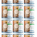 MOUNTAIN ESSENTIALS All Natural Fully Cooked Chicken 28 Oz Recipe Ready Canned Meat No Water Added | No Carbs | No Preservatives Daily Food Perfect for Camping or Home Meals Emergency Food Pack of 12