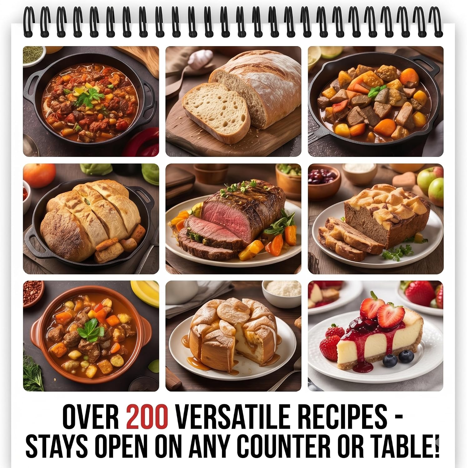 Volcano Dutch Oven Cookbook – 200+ Dutch Oven Recipes, Cast Iron Cooking Guide for Camping, BBQ, Off-Grid Living & Emergency Preparedness
