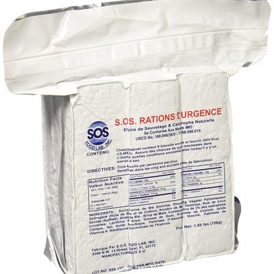 S.O.S. Rations Emergency 3600 Calorie Food Bar - 3 Day / 72 Hour Package with 5 Year Shelf Life