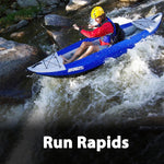 Sea Eagle 300X Explorer Touring, Camping, Fishing Whitewater Inflatable Kayak, Solo, Self-Bailing, Drop Stitch Floor-Paddle, Seat, Pump, Skeg, Bag