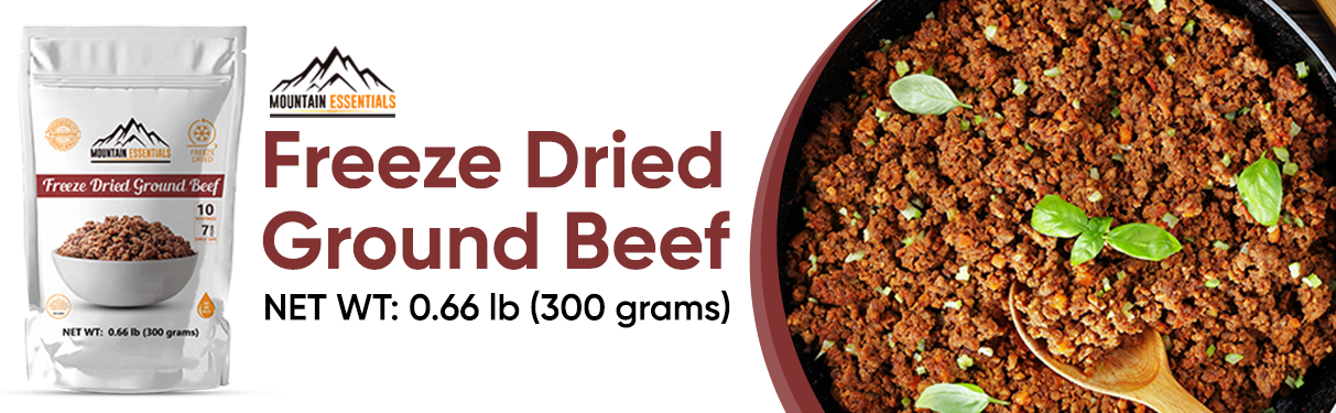 Mountain Essentials Freeze Dried Beef Dices Pouches - Protein Packed Meal