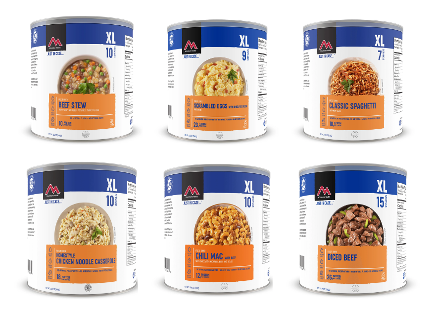 Mountain House Variety Assorted 6 cans | Freeze Dried Backpacking and Camping Survival Food | Lunch/Dinner Meal Pouches | Amazing Taste | High Protein | Real Meat | Quick Prep