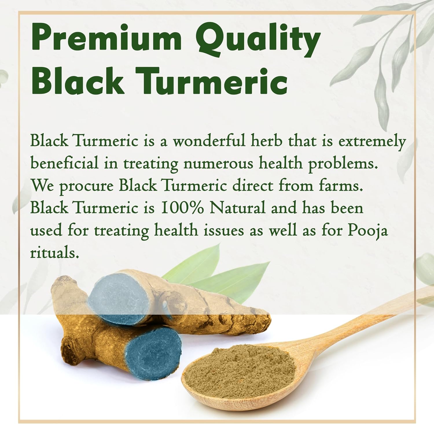 Ayur Aranya Natural Black Turmeric Powder | Curcuma Caesia Root Powder Highly Aromatic with Natural Oils | Support Joints | Gluten Free 3.5 oz