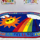 Oval Classroom Rug: 'Sky's The Limit' by KidCarpet.com, Size 7'6" x 12