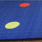 On the Spot Classroom Seating Rug Multi on Blue, 10' x 12' Rectangle