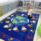 Rectangular Classroom Rug: 'World Character' by KidCarpet.com, Size 7'6" x 12'