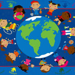 World Character Classroom Rug for Students - Colorful Kids Seating Rugs | Kids Classroom Educational Learning Reading Rug | Area Rug for Kids thumbnail 1