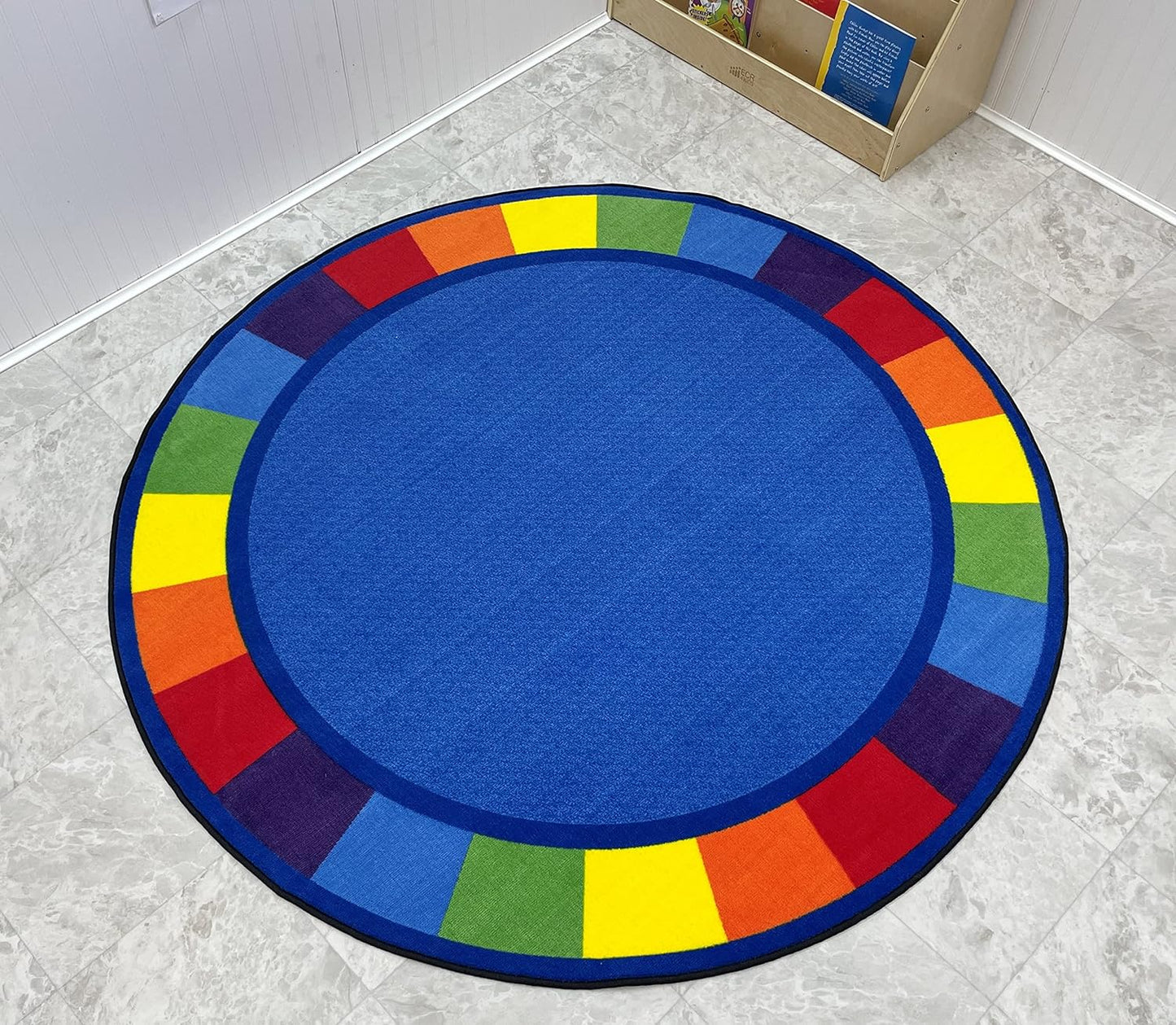 Round Classroom Carpet: 'Colors Full Circle' by KidCarpet.com, 6' Diameter