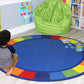 Round Classroom Carpet: 'Colors Full Circle' by KidCarpet.com, 6' Diameter