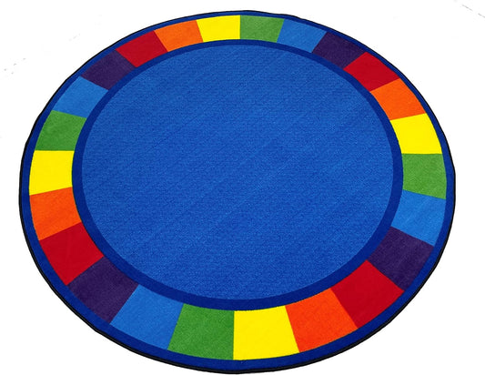 Round Classroom Carpet: 'Colors Full Circle' by KidCarpet.com, 6' Diameter