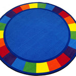 Round Classroom Carpet: 'Colors Full Circle' by KidCarpet.com, 6' Diameter