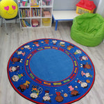 Round Rug: 'Friends Full Circle' by KidCarpet.com, 6' Diameter
