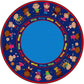 Round Rug: 'Friends Full Circle' by KidCarpet.com, 6' Diameter