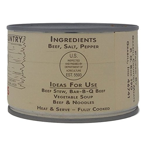 Grabill Country Meats Canned Beef Chunks, Favorite Amish Food, 13 Oz. (Pack of 12)