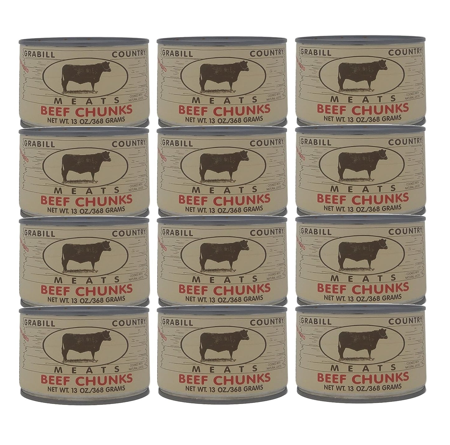 Grabill Country Meats -- Beef Chunks 13 oz. - 12 Pack Case