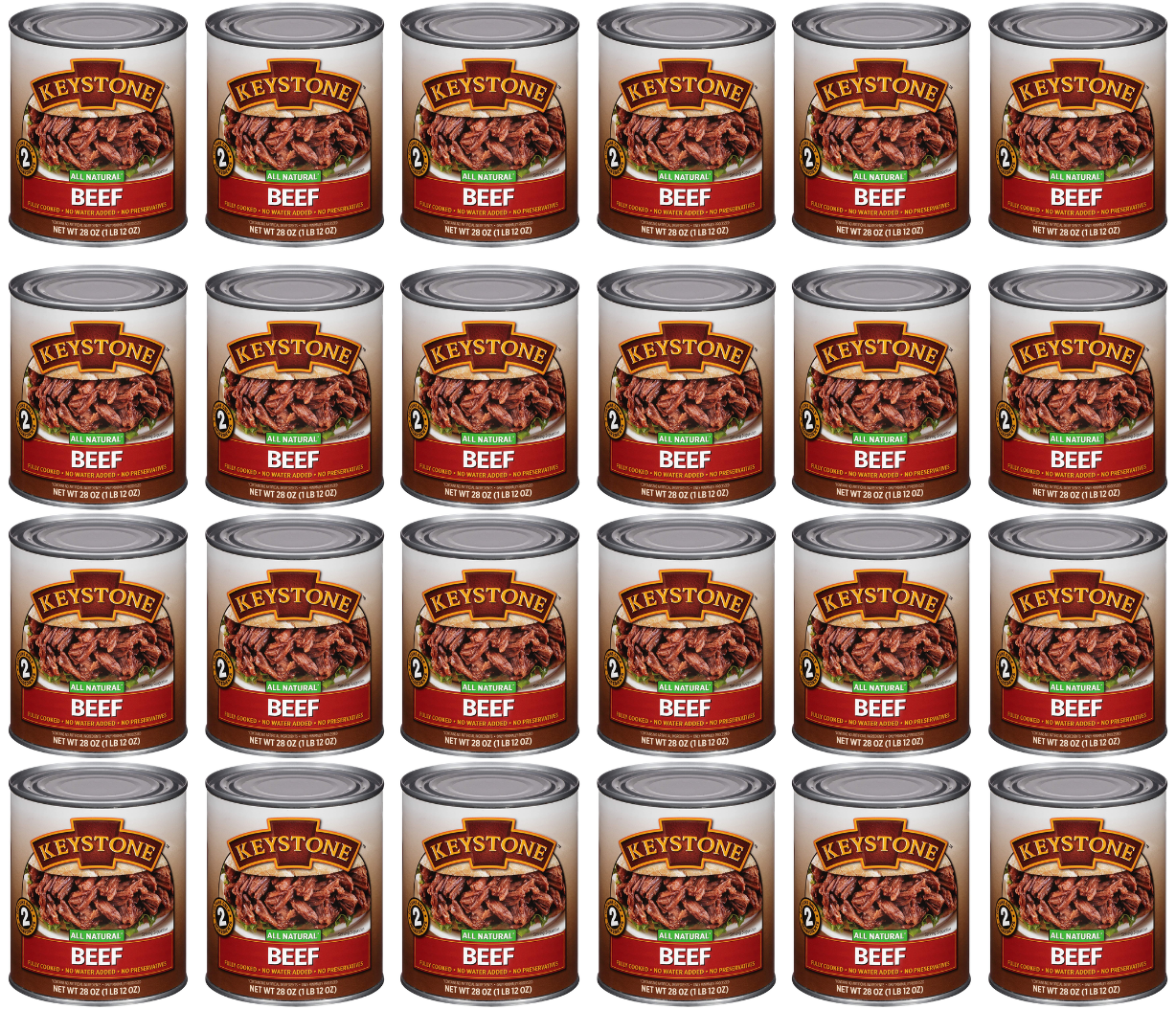 Keystone Meats All Natural Canned Beef 28 Ounce 24 cans