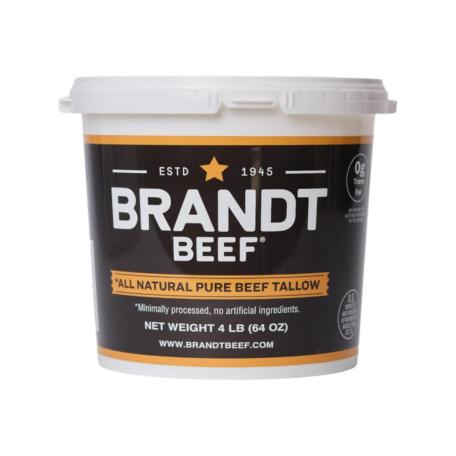 Brandt Beef Tallow – 100% Pure Beef Tallow for Cooking 64 oz (4 lb)