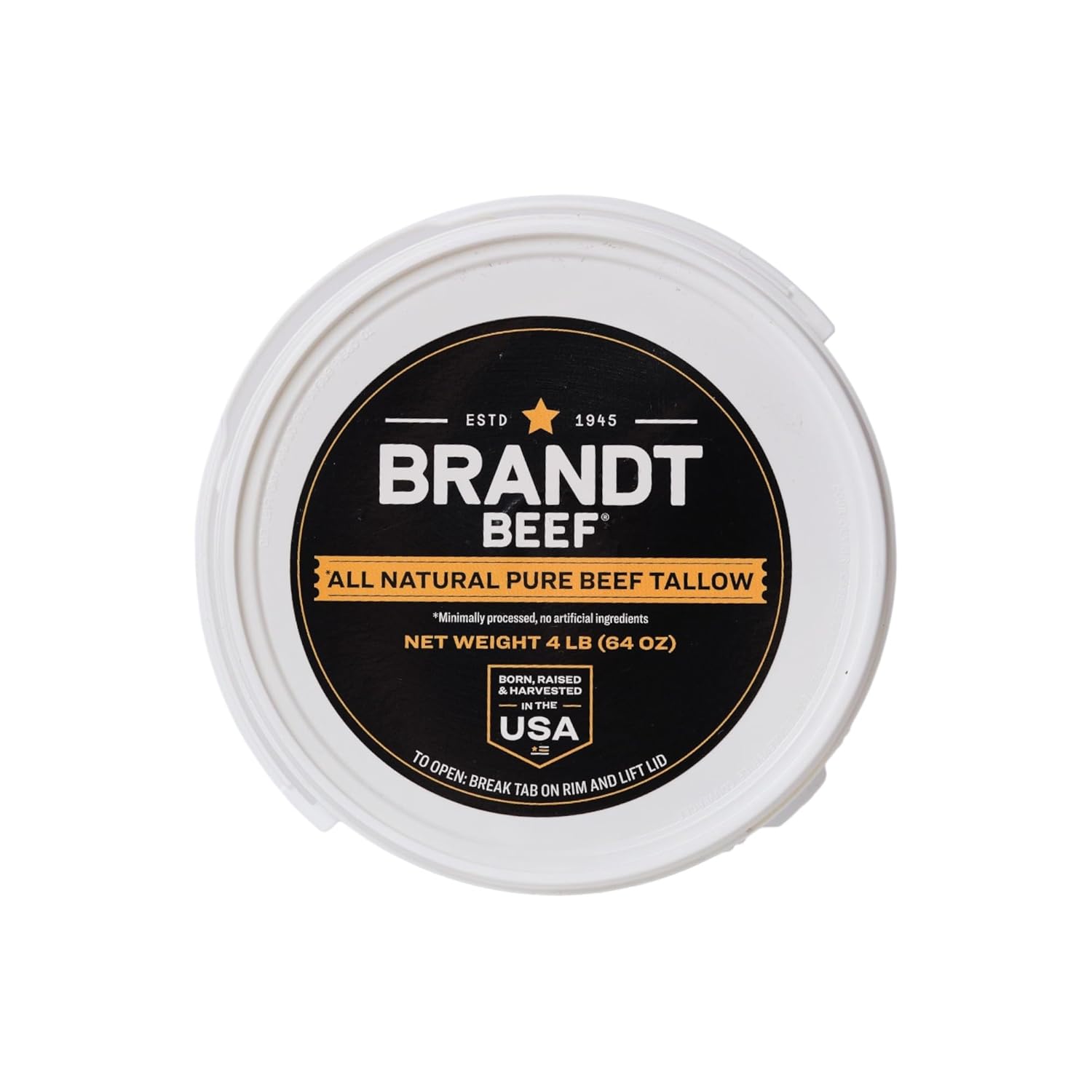 Brandt Beef Tallow – 100% Pure Beef Tallow for Cooking 64 oz (4 lb)