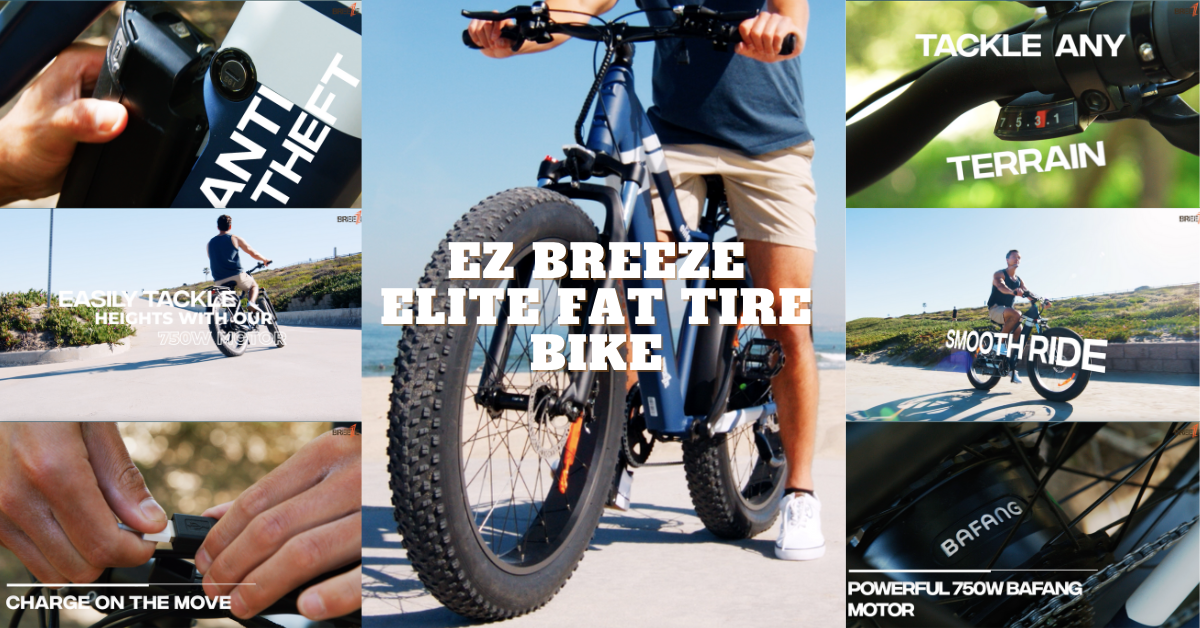 EZ Breeze Elite 750w Electric bike, Motor 5 Speed Settings, 48V 14AH Battery - Safecastle