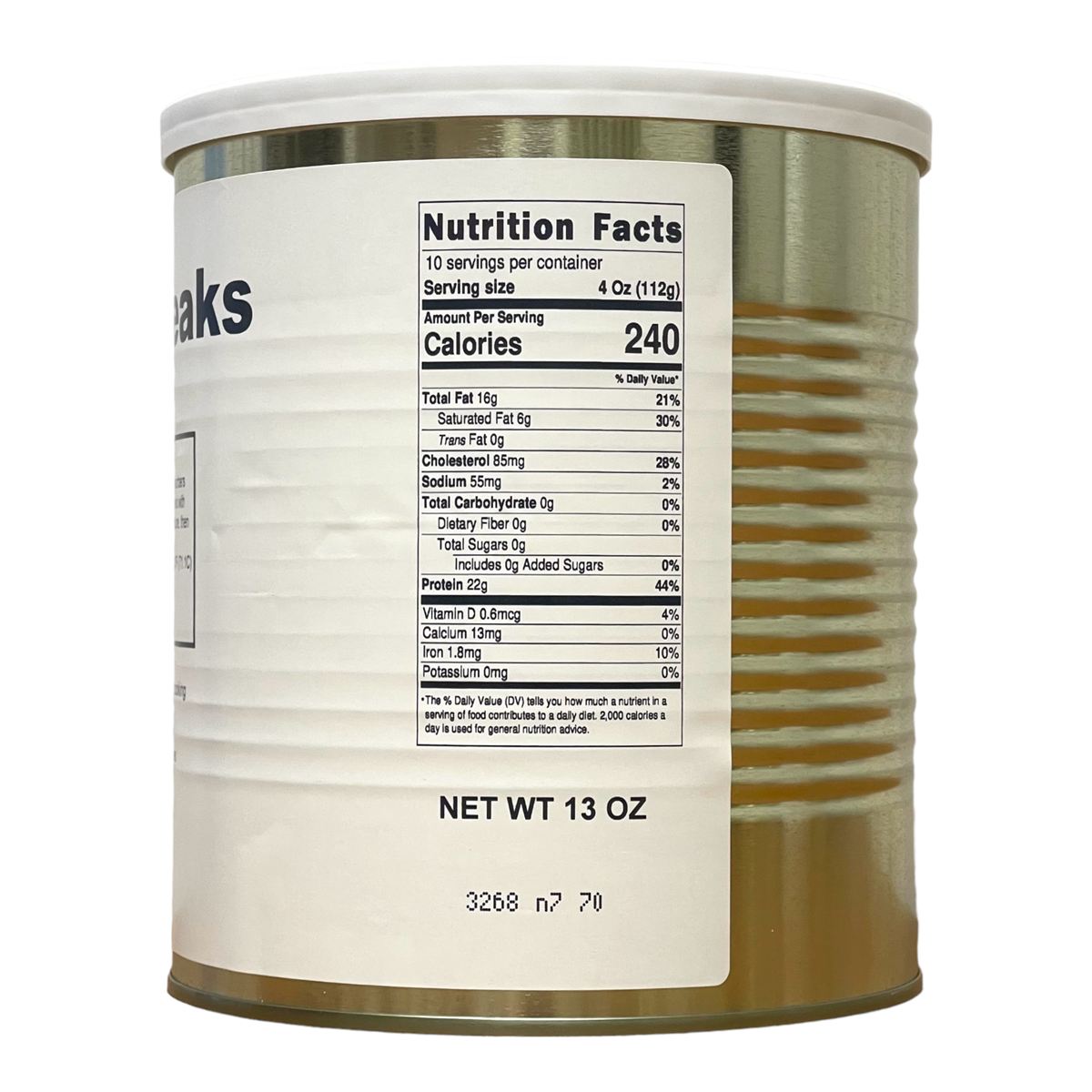 Military Surplus Freeze Dried Uncooked Sirloin Steaks (Beef)