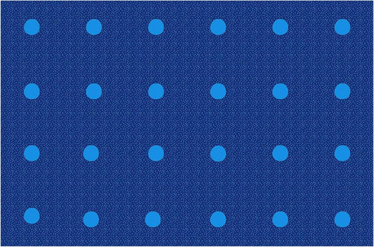 KidCarpet On The Spot Seating Classroom Carpet, 7'6" x 12' Rectangle, Blue on Blue
