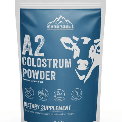 A2 Colostrum Powder 3.5 Oz Bovine Grass Fed Above 40% IGG Gluten Free Non GMO Sugar Free with 1 Year Shelf Life 50 Servings Dietary Supplement Immune Support Muscle Recovery Pack of 1