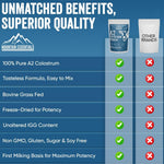 A2 Colostrum Powder 3.5 Oz Bovine Grass Fed Above 40% IGG Gluten Free Non GMO Sugar Free with 1 Year Shelf Life 50 Servings Dietary Supplement Immune Support Muscle Recovery Pack of 1