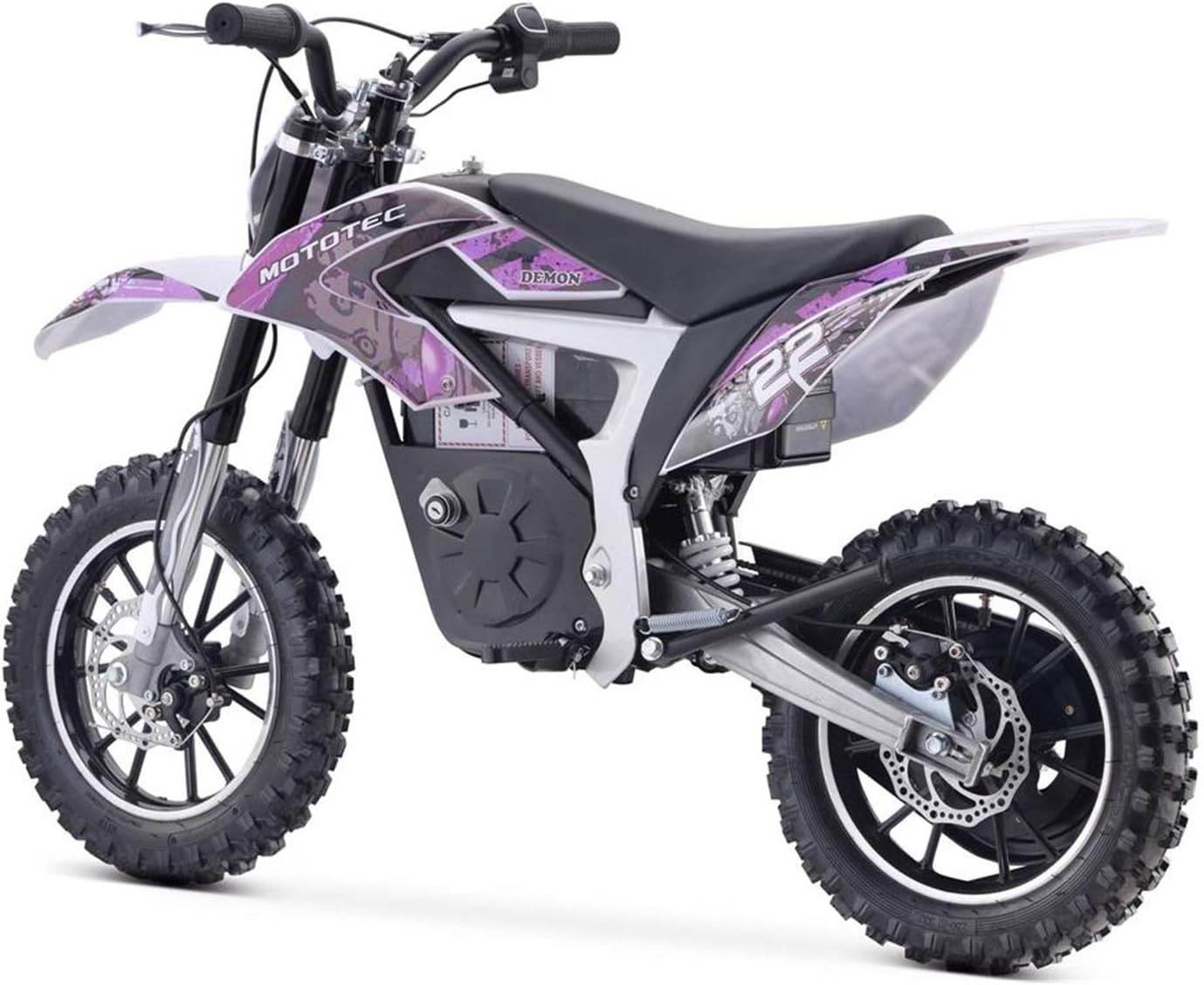 Moto Tec Demon 36 Volt 500 Watt Kids Lithium Electric Dirt Bike - Purple