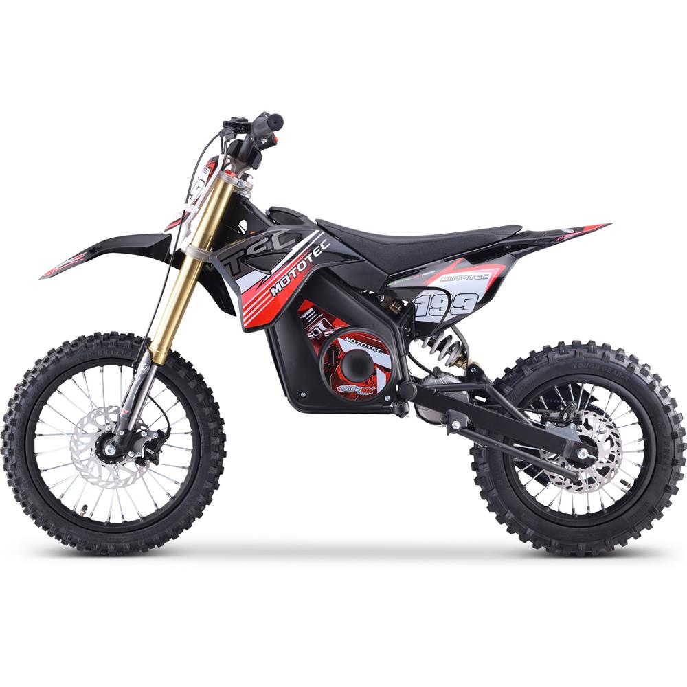 Red MotoTec 48V Pro Electric Dirt Bike with 1600W Lithium Power