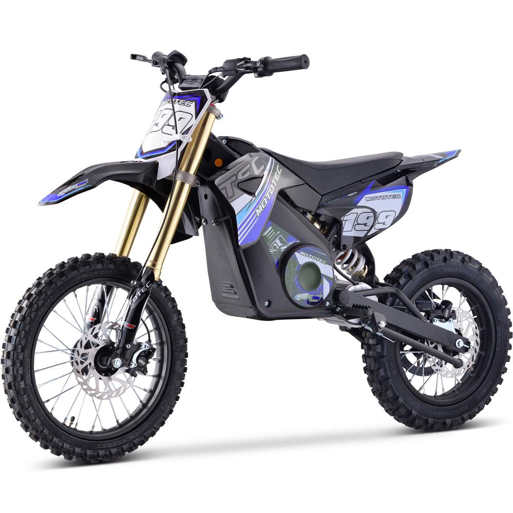 Blue MotoTec 48V Pro Electric Dirt Bike with 1600W Lithium Power