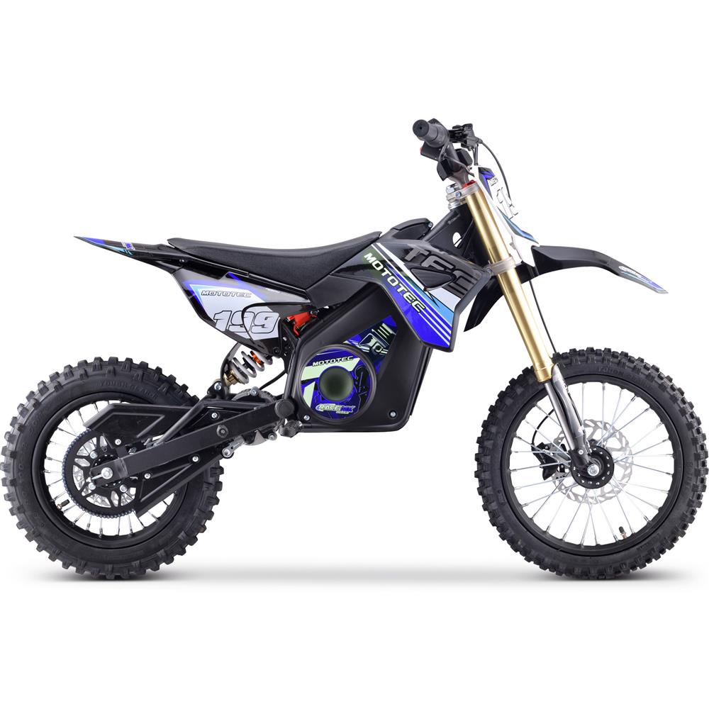 Blue MotoTec 48V Pro Electric Dirt Bike with 1600W Lithium Power