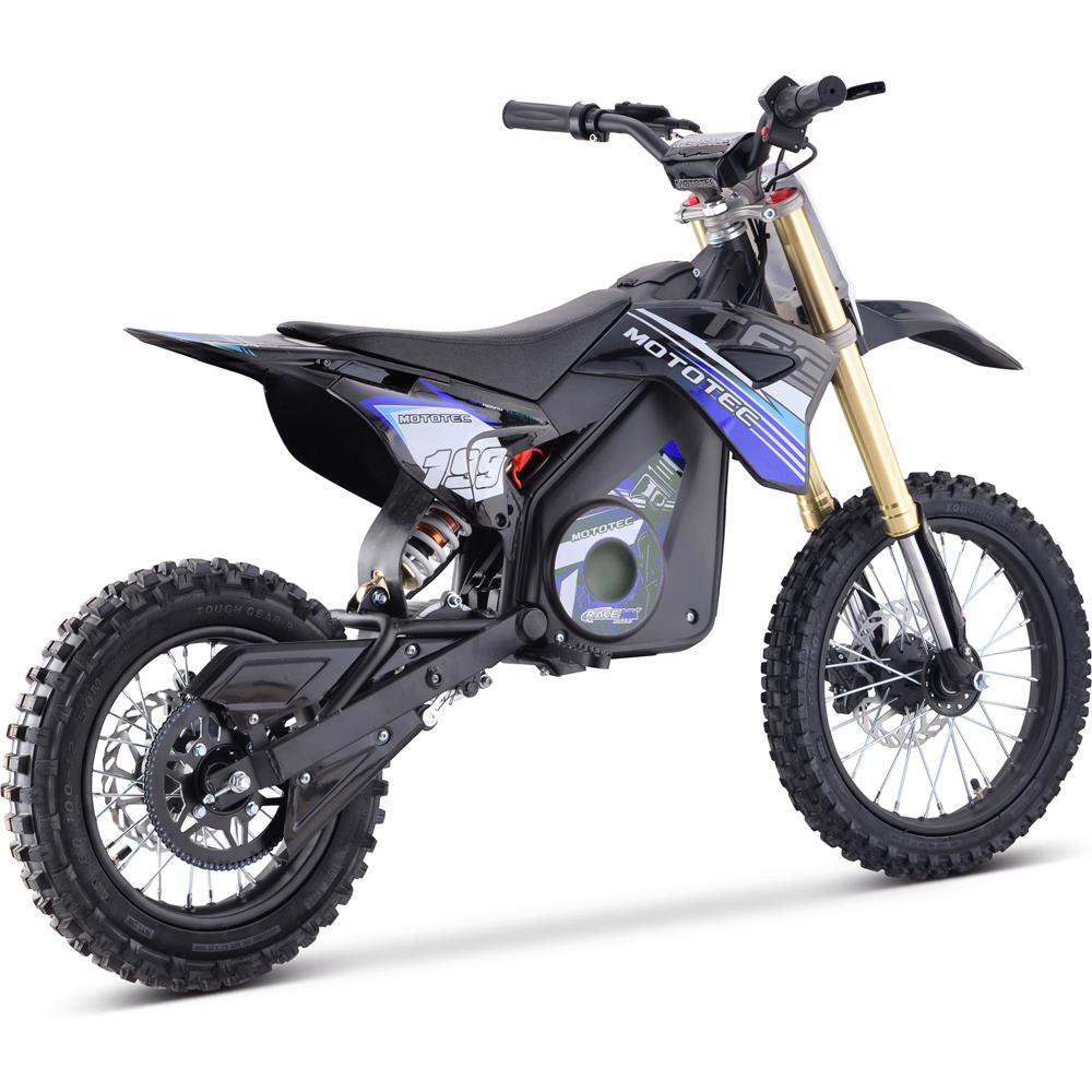 Blue MotoTec 48V Pro Electric Dirt Bike with 1600W Lithium Power