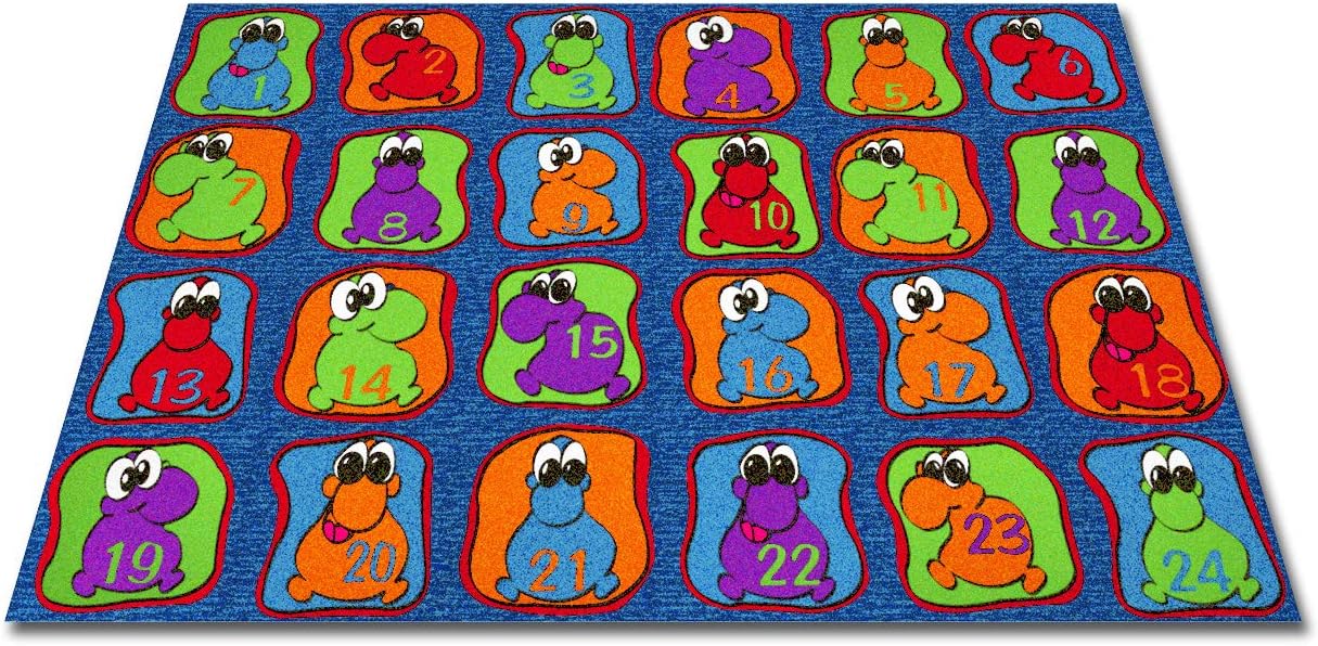 Kid Carpet FE760-44A Multicolored Nylon Area Rug, 7'6" x 12', Featuring Adorable Creatures"