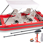 SeaEagle FastCat 14 Inflatable Catamaran Boat Swivel Seat Canopy Package