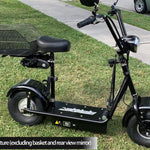 MotoTec Fatboy Electric Scooter 48v 800w - Fat Tire & Big Wheel with Seat, Top Speed 22MPH, Max Range 15 Miles.