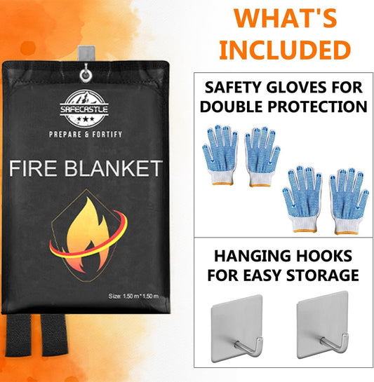 SAFECASTLE Fire Blanket Emergency Survival Kit With 3 Combo Offers