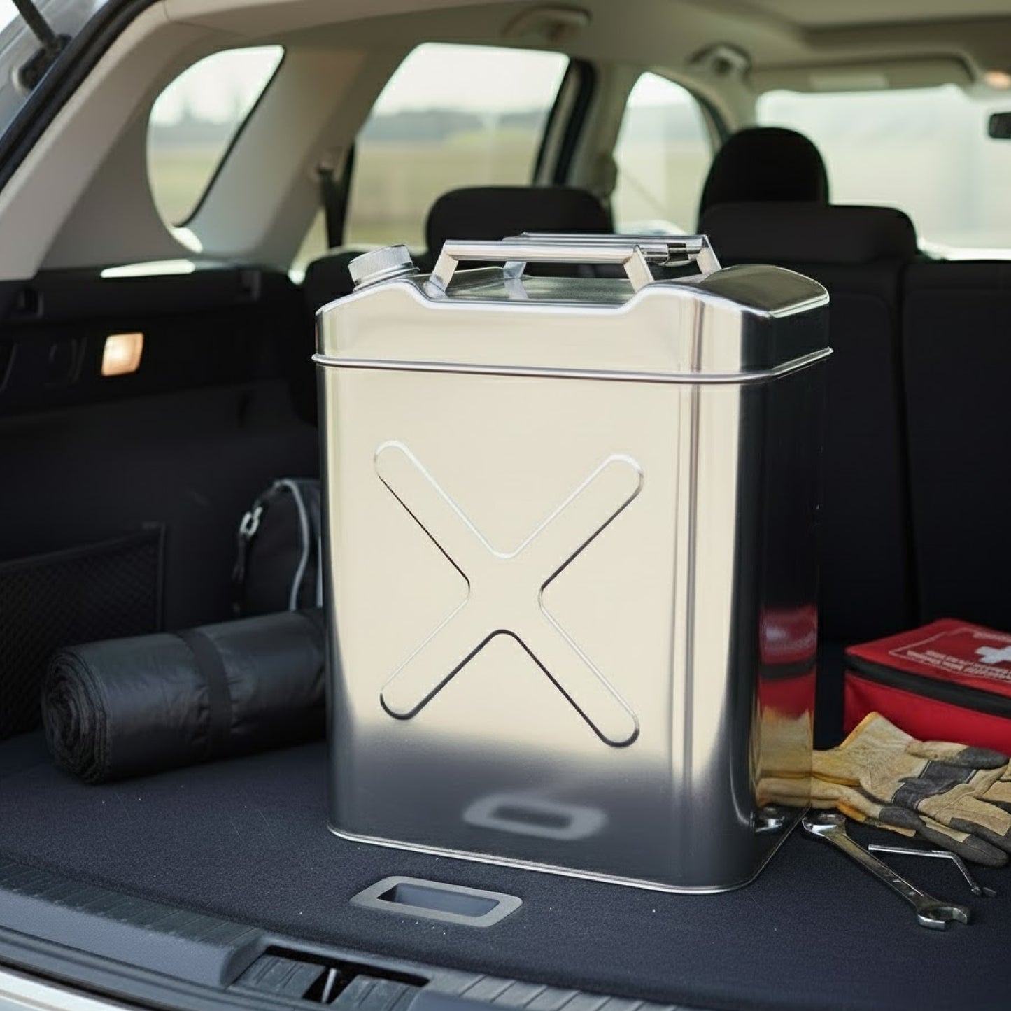 SAFECASTLE 304 Stainless Steel Square Jerry Water / Fuel Storage