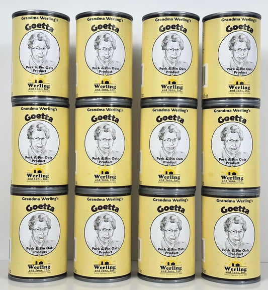 Werling & Sons Grandma Werling’s Goetta 14.5 Oz Canned Food Fully Cooked Pork & Pin Oats Traditional German Style Canned Meat Shelf Stable for Emergency Storage, Camping & Quick Meals