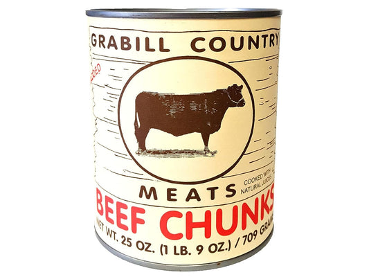 Grabill Country Meats Canned Beef Chunks, Favorite Amish Food, 25 Oz. (Case of 12)