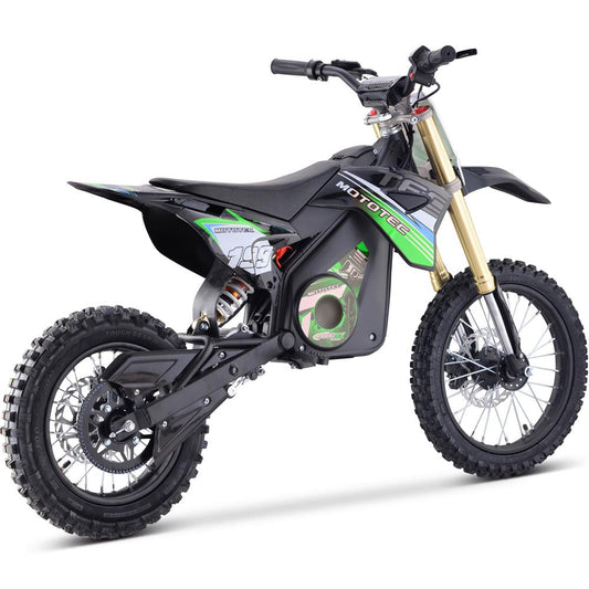 Green MotoTec 48V Pro Electric Dirt Bike with 1600W Lithium Power
