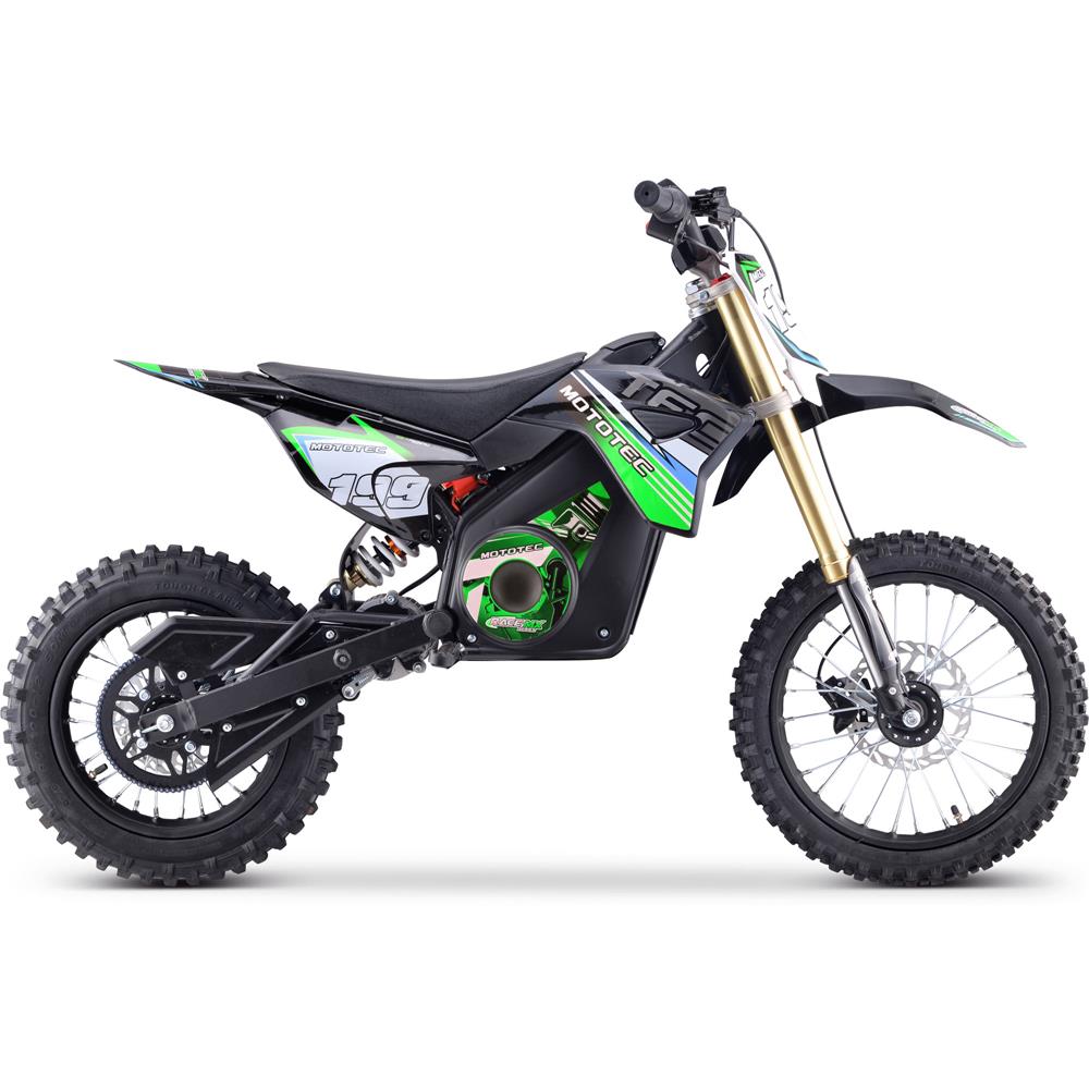 Green MotoTec 48V Pro Electric Dirt Bike with 1600W Lithium Power