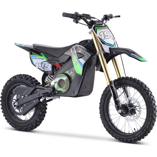 Green MotoTec 48V Pro Electric Dirt Bike with 1600W Lithium Power