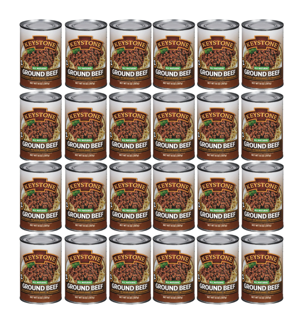 Keystone Meats All Natural Ground Beef, 14 Ounce 24 cans