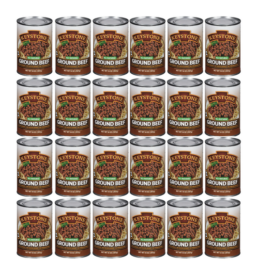 Keystone Meats All Natural Ground Beef, 14 Ounce 24 cans