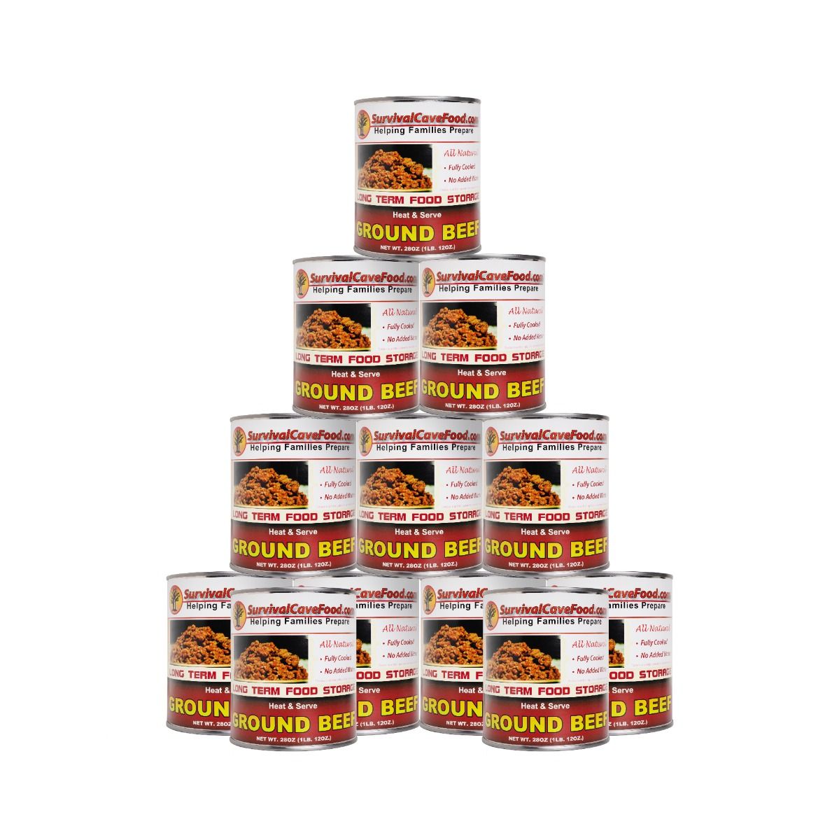 Survival Cave - Canned Ground Beef 28 oz- 12 cans