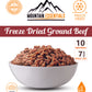 Mountain Essentials Freeze Dried Ground Beef Resealable Pouch 300 grams.