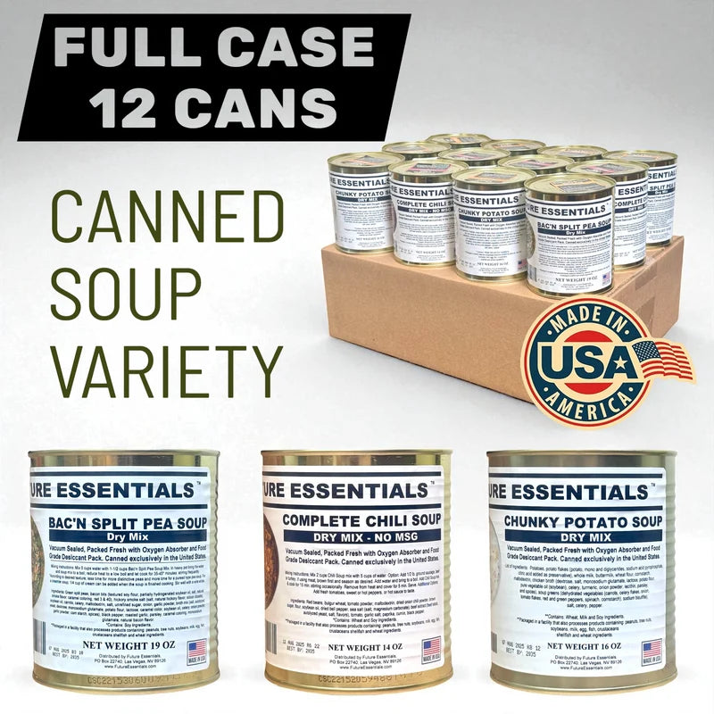 Future Essentials Dry Soup Mixes Variety 12 Cans Per Case