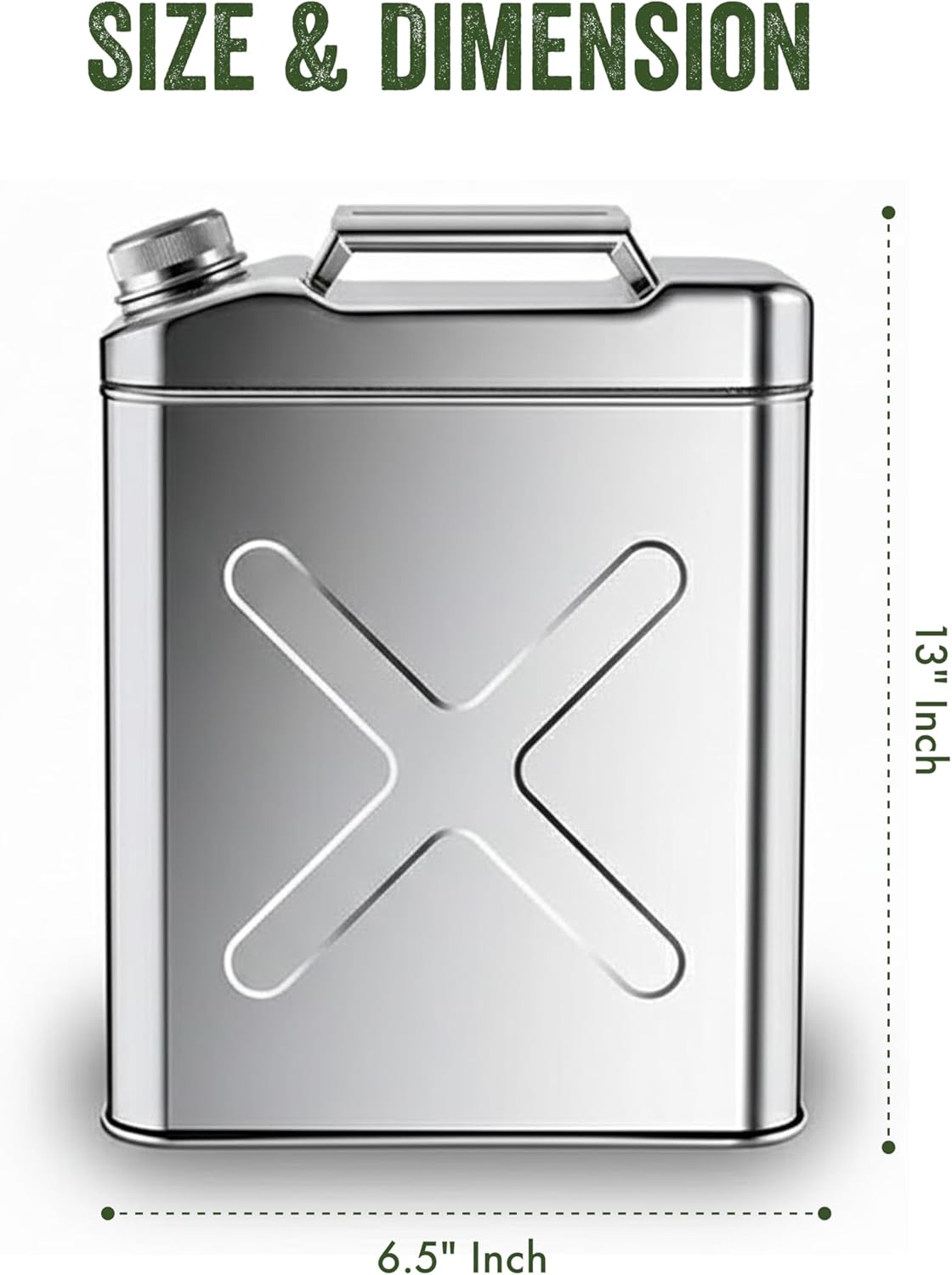 SAFECASTLE 304 Stainless Steel Square Jerry Water / Fuel Storage